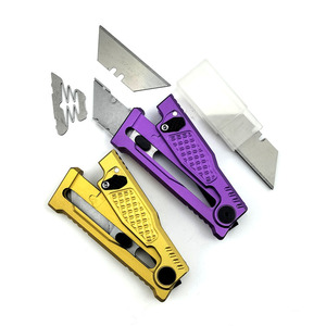 Nouveau couteau utilitaire Reggie <span class=keywords><strong>Gravity</strong></span> T6 manche en aluminium couteau pliant à lame remplaçable Portable - Product Image 5