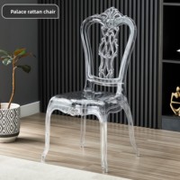 Chaise Napoléon en plastique PC Crystal pour hôtels, salles de banquet, mariages, auditoriums et activités extérieures, sans assemblage