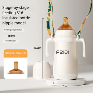 Biberón de acero inoxidable 316 con biberón seguro con pajita <span class=keywords><strong>para</strong></span> recién nacidos - Product Image 5