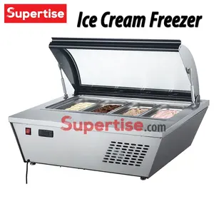 Supertise 8x 1/6 GN Mini bancone da tavolo espositore per gelato congelatore vetrina per gelato/vetrina per insalata con dispositivo di raffreddamento
