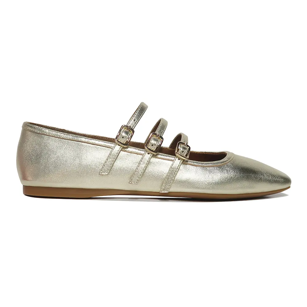 Metalen Materiaal Flats Schoenen Mary Jane Lage Hak Ballerina Meisje Schoenen Dames Vrijetijdsschoenen Mode Brogues Comfort Platte Sandalen