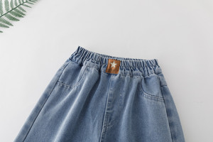 Yyo הסיטונאי בנות גדולות ג 'ינס ילדים רחב הרגל הדפס פרחוני עמיד למים מכנסיים - Product Image 4