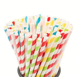 25PCS/Pack Biodegradable Paper <b>Straws</b> Disposable Striped Paper <b>Drinking</b> <b>Straws</b> Rainbow Colors Striped <b>Drinking</b> <b>Straws</b> <b>for</b> Juice - Product Image 3