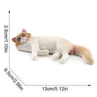 Produit phare transfrontalier : Modèle d'animal en PVC massif de haute qualité, réaliste, figurine de chat décorative, jouet pour maison de poupée pour filles