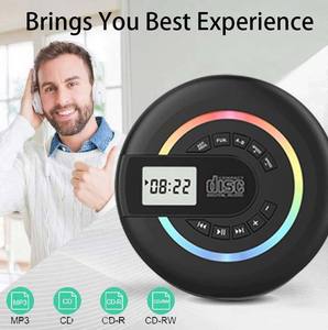 Portable BT CD <b>Player</b> Multi-functional Audio <b>Player</b> FM Radio <b>USB</b> TF Card MP3 <b>Player</b> LED Light Rechargeable Battery - Product Image 2