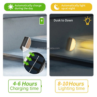 Lampe solaire d'extérieur pour escalier, IP65 étanche, lumière RGB blanc chaud, capteur de lumière, lampes LED solaires pour marches de jardin, éclairage de terrasse