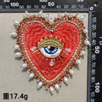 2025 nouveau Design perlé Appliques coeur yeux mauvais yeux à la main perlé perle cristal verre brodé patchs pour vêtements