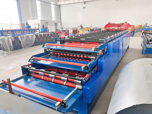 Cheap Roofing <b>Sheet</b> Forming Machine Three Layer <b>Tile</b> Roll Forming Machine <b>Tile</b> Making Roll Forming Machine - Product Image 3
