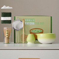 Geling Nouveau Fouet à Matcha en Bambou Tendance, Ensemble Matcha Chinois Personnalisé Économique avec Cuillère à Matcha et Tamis, avec Boîte Cadeau