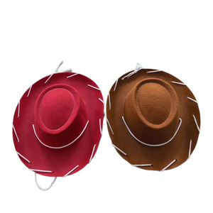 Sombrero de vaquero estilo occidental con ala ajustable, sombrero de protección solar para niños, color café, unisex - Product Image 5