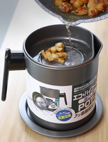 Passoire à huile de cuisson en maille métallique, récipient de stockage de Pot de filtre à huile de cuisine en acier inoxydable