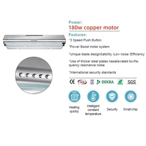 Hotte de cuisine convertible 24 pouces, à <span class=keywords><strong>conduit</strong></span> ou sans <span class=keywords><strong>conduit</strong></span>, avec ventilateur d'extraction 3 vitesses, en acier inoxydable et éclairage LED - Product Image 2