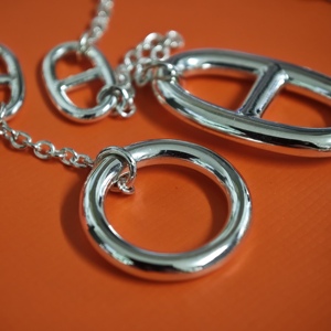 Collar Largo <span class=keywords><strong>Farandole</strong></span>, Collar Largo de Plata 925 para Mujer, 120 cm, Cadena de Eslabones de Ancla Marina Hecha a Mano, Joyería de Plata de Ley, Regalo - Product Image 2