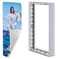 Boîte à lumière SEG rétroéclairée portable personnalisée à suspendre, impression sur profil en aluminium rectangulaire, double boîte lumineuse publicitaire