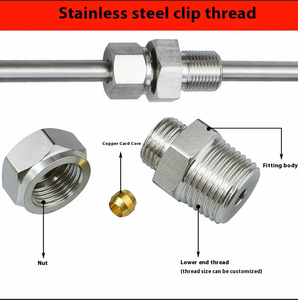 304 Paslanmaz Çelik Yüksük Düz Dövme ve Parlatılmış Boru Bağlantısı M6*1 M8*1 1/8 1/4 1/2 Dişli - Product Image 3