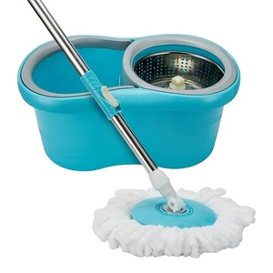 Nouvelle serpillière rotative magique 360° et seau avec manche en acier, système à double entraînement et essorage automatique pour le nettoyage domestique - Product Image 4