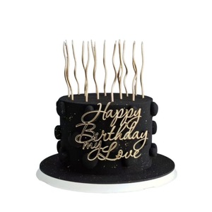 ของตกแต่งเค้กอะคริลิคแบบใหม่ สุขสันต์วันเกิดที่รัก ของตกแต่งด้านข้างเค้กสีทอง อะคริลิคตกแต่งหน้าเค้ก สำหรับงานปาร์ตี้ - Product Image 5