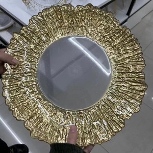 New Ideas Plastic Charger Plate Gold Beaded Party Supplies Cheap 13 Inch Charger Plate for Wedding <strong>Decorating</strong> <strong>Catering</strong> - Product Image 2