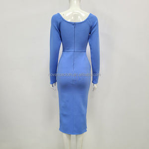 Novance B3109 nuove idee di prodotto 2022 abiti da sera <span class=keywords><strong>con</strong></span> <span class=keywords><strong>spacco</strong></span> a taglio basso Sexy <span class=keywords><strong>donna</strong></span> abito <span class=keywords><strong>lungo</strong></span> <span class=keywords><strong>con</strong></span> fasciatura elasticizzata taglie forti - Product Image 5