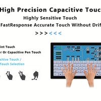 Nouvel écran tactile capacitif LCD industriel de 27 pouces, IP65, antistatique, étanche, avec interface USB, noir, cadre ouvert