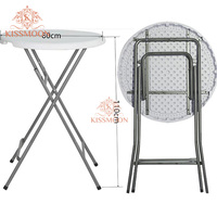 Table de bar ronde pliable moderne en plastique, usage commercial hôtelier, durable et résistante à l'eau pour les événements