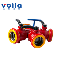 Vanne en Y à clapet en aluminium 6061 Volla, 3 voies, pour tuyau d'incendie, avec manomètre 2,5 MPa, haute pression et débit stabilisé