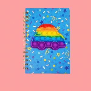 Carnet A5 spirale multicolore mignon motif dessin animé, anti-stress, avec bulles en silicone et spirale métallique, essentiel pour l'école - Product Image 5