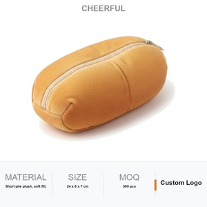 Estuche para Lápices con Forma de Perrito Caliente, Bolsa de Peluche Larga Novedosa con Cremallera, Estuche de Papelería con Diseño de Pan, Logotipo Personalizado - Product Image 1