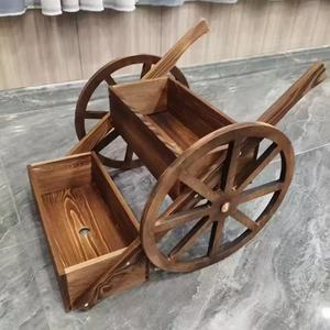 Boîte à fleurs et étagère créatives en bois brûlé pour l'extérieur - Product Image 1