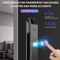 Bon marché, serrure biométrique intelligente à reconnaissance faciale, serrure numérique RFID à empreinte digitale, serrure de porte sans clé NFC avec caméra Wishome WIFI