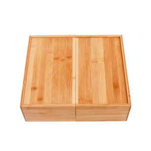 Caja de Almacenamiento Telescópica de Bambú con Cinco Compartimentos, Organizador de Escritorio Expandible, Contenedor para Frutas, Tipo Vertical, Primavera 2024 - Product Image 3