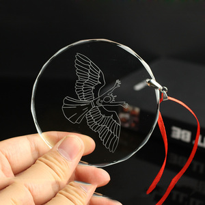 Grandi Offerte 2026 Ornamento in Vetro Piatto Circolare da 3 Pollici Personalizzato per Decorazione Albero <span class=keywords><strong>di</strong></span> Natale - Product Image 5
