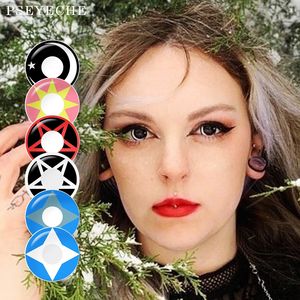 Pseyeche star pattern lenti a contatto colorate cosplay Anime lentilla de color contatti moon pattern lenti a contatto colorate di Halloween - Product Image 1