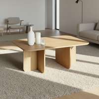 Table basse moderne en bois massif blanc personnalisable, élégante et adaptable pour la maison, la cuisine, le restaurant, le café