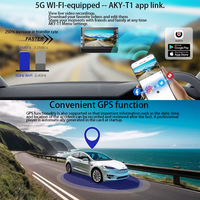 Caméra de tableau de bord de sécurité avec écran de 3 pouces, résolution 4K+4K, Wifi 5G, technologie de correction WDR, 2 canaux avant et arrière