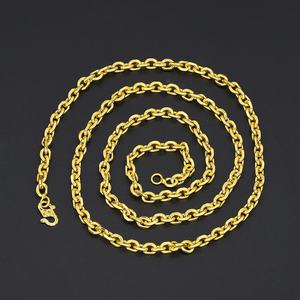 Collier en laiton plaqué or avec chaîne à maillons tendance et serti de griffes, styles variés, vente en gros de bijoux JXX - Product Image 3