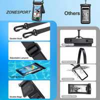 Étui étanche pour téléphone IPX8, sacs flottants à double compartiment, sac étanche pour téléphone portable avec mousse au dos