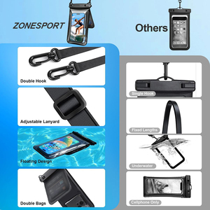Étui étanche pour téléphone IPX8, sacs flottants à double compartiment, sac étanche pour téléphone portable avec mousse au dos - Product Image 6