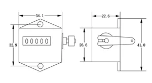 Mechanical Counter DOTO Mechanical Pull Counter 5 Digital Mechanical Totalizer Counter Meter