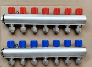 Латунные коллекторы для теплого пола на 7 контуров, гидравлические распределители PEX, DN25*1/2 дюйма, с 16-мм трубками - Product Image 2
