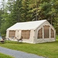 Tente de glamping familiale pour l'extérieur, tentes de camping gonflables en tissu Oxford 420D 13 ㎡   Tente pneumatique imperméable à montage rapide avec pompe