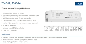 Conducteur LED dimmable <span class=keywords><strong>TE</strong></span>-40-12/24 Triac 40W 12V/24VDC CV AC Push-Dim Phase Cut Dimming Alimentation électrique pour variateurs LED - Product Image 5