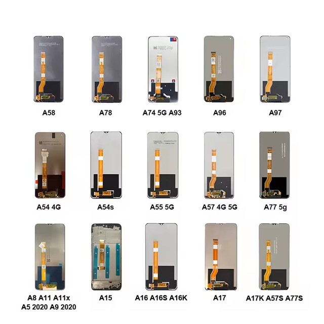 Mobile Phone LCDs Screen for OPPO A3s A5 A15 A16 A17 A17k A31 A53 A54 A57 A77s A78 Touch Display Screen Replacement Digitizer
