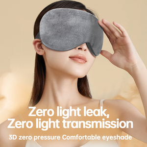 Customized Light Grey Crystal Velvet Adjustable Temperature and Timing Built-in Battery Steam <b>Wireless</b> <b>Heating</b> Eye Mask - Product Image 6