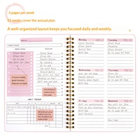 Carnet à anneaux Cc NXHXQB Transfrontalier A5, couverture PP 100 g/m², pages intérieures épaissies imperméables, pour étudiants et bureau, 52 semaines