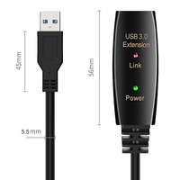 Cable de extensión USB A activo 3,0 macho a hembra Cable de extensión/Repetidor activo para unidad flash USB, disco duro, impresora, cámara