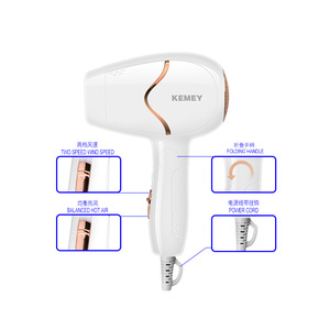 เครื่องเป่าผมแบบพับได้ Kemey KM-6839 พร้อมประจุลบและการตั้งค่าอุณหภูมิแบบคู่สำหรับใช้ในบ้าน - Product Image 5