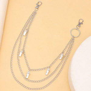 โซ่คล้องกางเกงโลหะหลายชั้นพร้อมจี้รูปแก้วกาแฟ สไตล์ฮิปฮอปสำหรับทุกเพศ ใช้ได้ทุกวัน ทำจากโลหะผสมสังกะสี - Product Image 3