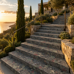 Grande <span class=keywords><strong>dalle</strong></span> de granit Verde Marinace naturel poli et cuiré pour plan de travail de cuisine, escalier de villa, panneau mural, carrelage de sol - Product Image 6
