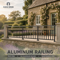 Système de balustrade en aluminium à prix d'usine, balustrade moderne en forme de U pour terrasse, jardin, villa, revêtement en poudre personnalisé, vente en gros